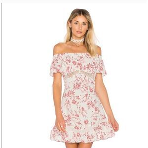 Ale (Revolve) Red Floral on White Convertible Mini Dress Small (4959)
